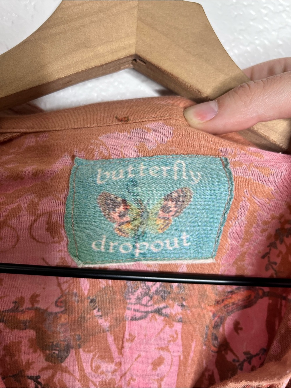 BUTTERFLY DROPOUT Vintage Y2K Babydoll Long Sleeve Top Small - Picture 7 of 14